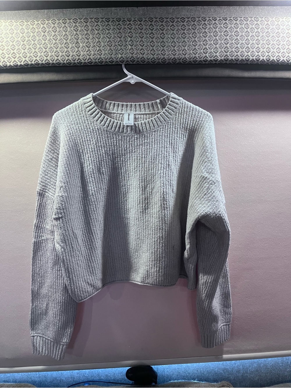 Abound Light White Ribbed Crewneck Sweater